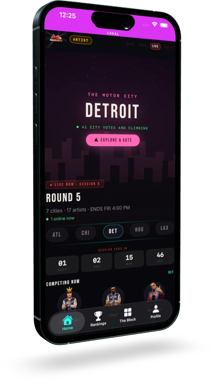 Headlights app screen